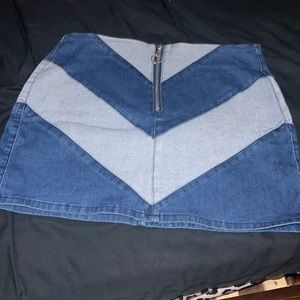 Two Toned Denim Skirt